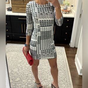 VENUS Black White & Gray Houndstooth Dress 🖤🩶🤍